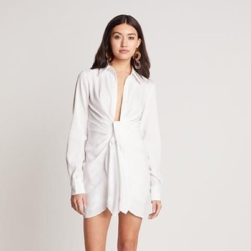 Choosy white draped dress